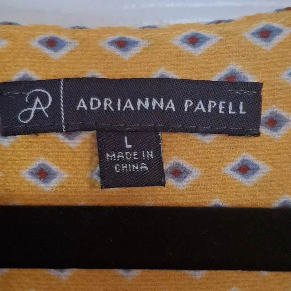 Adrianna Papell Yellow V-Neck Blouse with Relaxed Sleeves - Picture 4 of 4